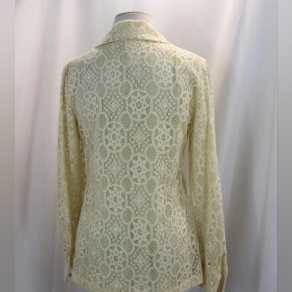 Vintage 1960's Chessa Davis Lace Button Front Blouse - Picture 2 of 5
